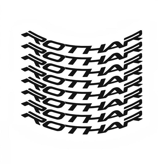 Kit de vinilos negros ROTHAR Wheels para personalizar llantas de bicicleta de MTB, gravel y carretera